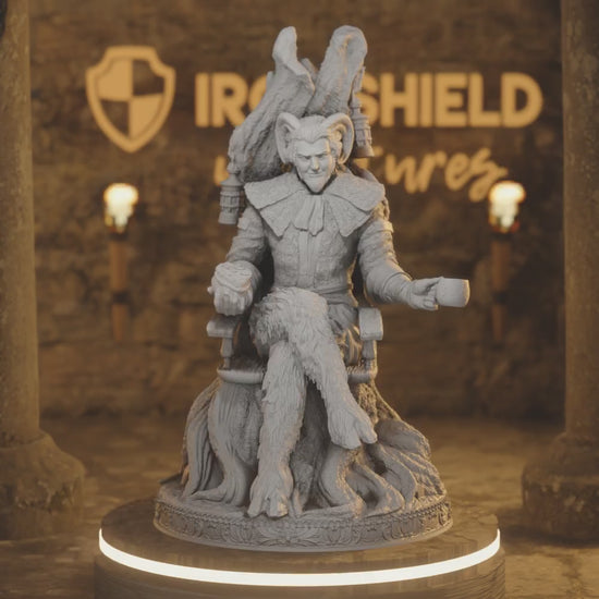 Markamin Satyr Faun Fey Monster Chair Trickster — 360° rotating view of 3D printed DnD miniature