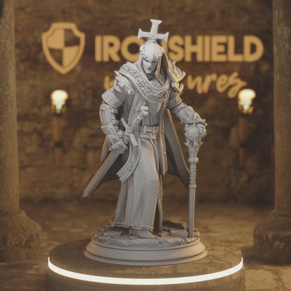Arch Paladin Tyrius III - Will of Erdrydion Human Paladin DnD miniature 3D printed resin tabletop RPG figure
