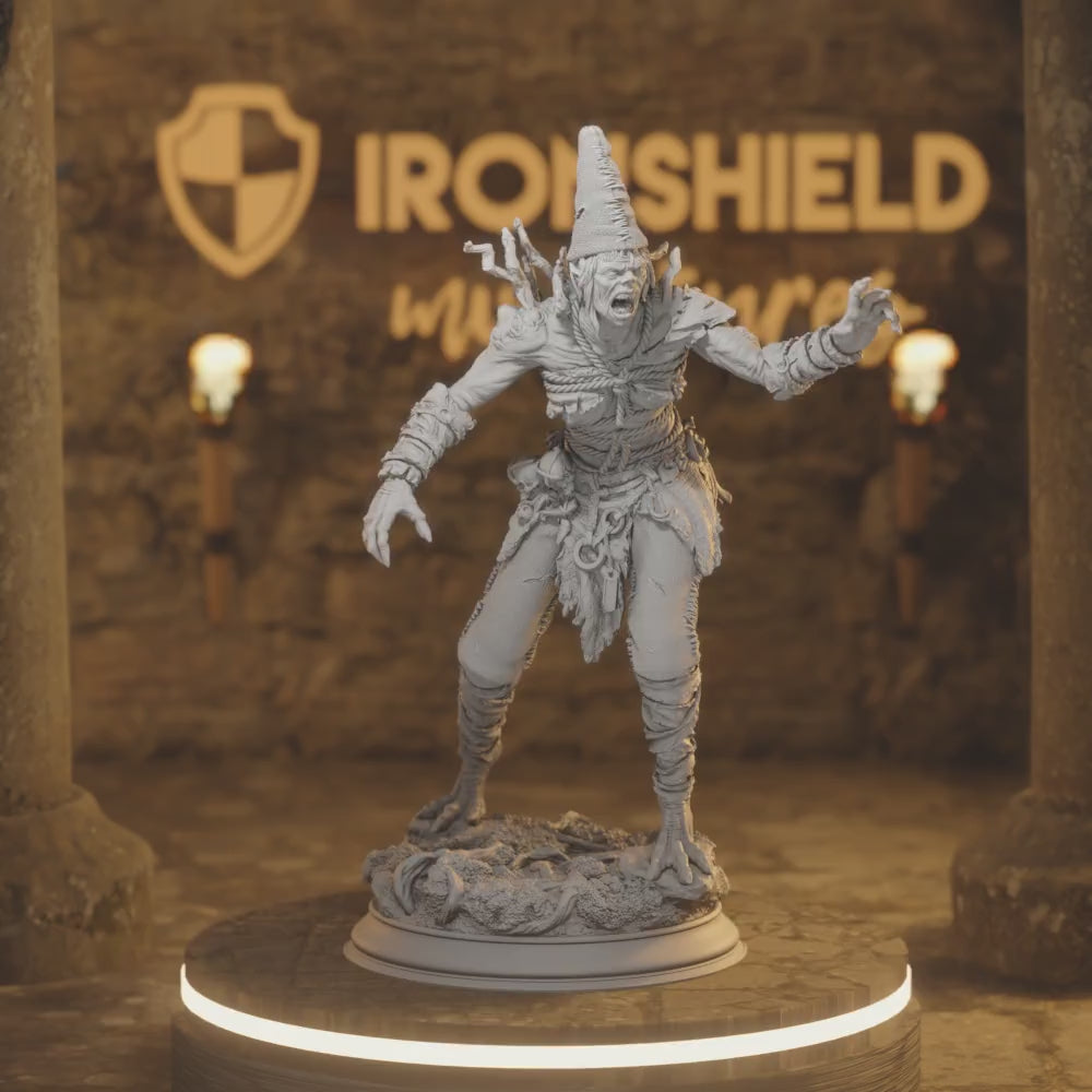 Voyeur Hag - Granny Fey Nora Undead Goblin — 360° rotating view of 3D printed DnD miniature