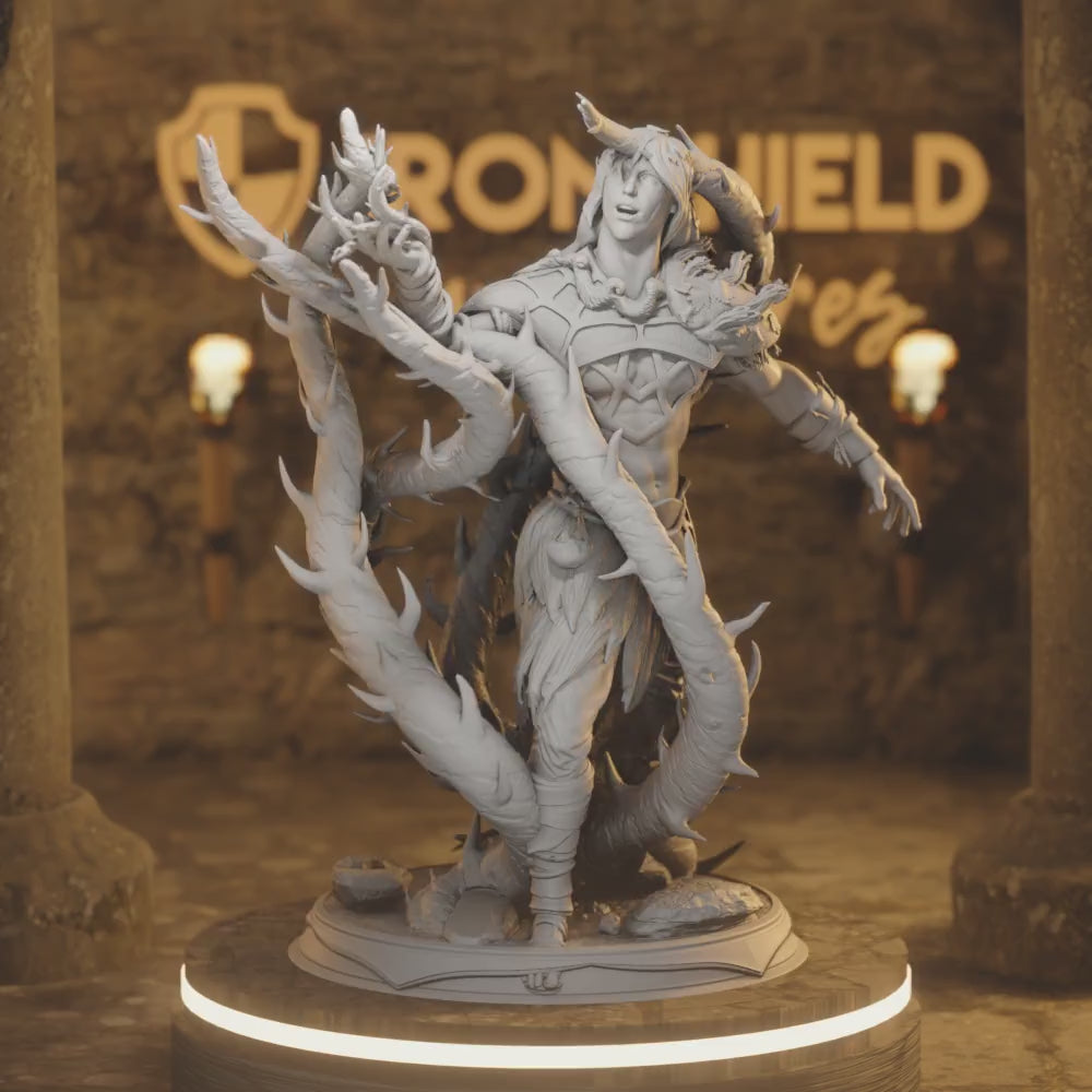 Drow Swamp Spider Druid - Toraxid Figure 12k + Base Print 3D RPG Miniature Gift Idea mini | Dungeons & Dragons | Tabletop | DM Stash — 360° rotating view of 3D printed DnD miniature