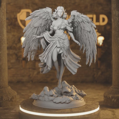 Cesedra Angel of Love Celestial Cleric Sorcerer — 360° rotating view of 3D printed DnD miniature