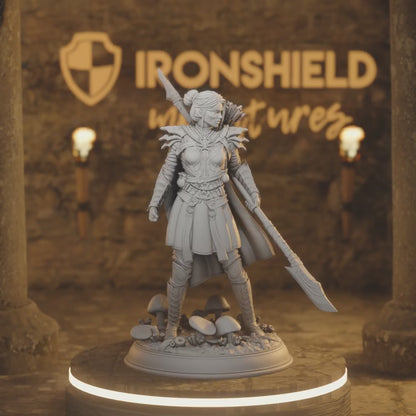 Drow Soldiers - Irinax's Warrior Fighter — 360° rotating view of 3D printed DnD miniature