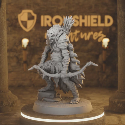 Marsh Goblin Archer 5 – Ferocious Scout Tracker — 360° rotating view of 3D printed DnD miniature