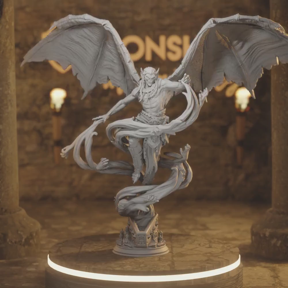 Theldranax Vampire Warlock DnD miniature 3D printed resin tabletop RPG figure