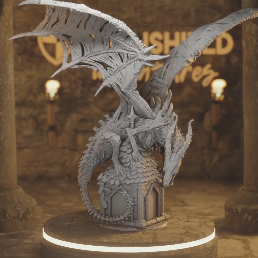 Shingorion - Ancient Undead Dragon Dragon, Undead DnD miniature 3D printed resin tabletop RPG figure