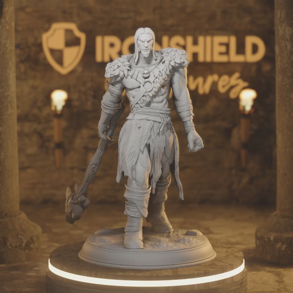 Hill Giant - Hyl Reiser Fighter Monster — 360° rotating view of 3D printed DnD miniature