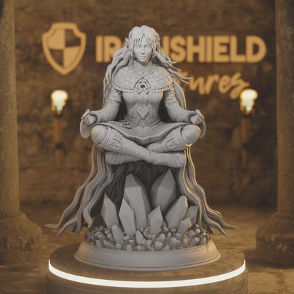 Elf Storm Sorcerer Wizard - Misti Cloudburst — 360° rotating view of 3D printed DnD miniature