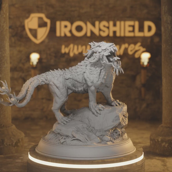 Estranith Godless Panther Animal Monstrosity — 360° rotating view of 3D printed DnD miniature