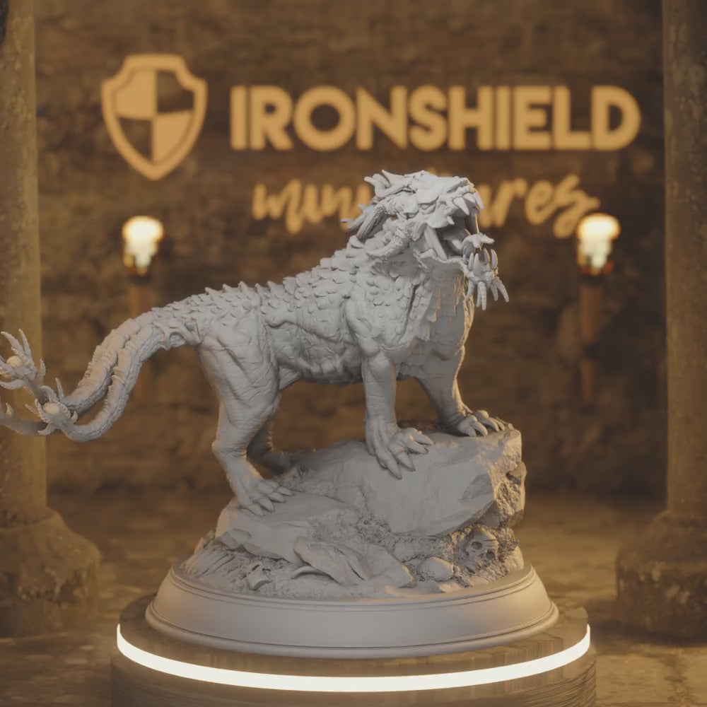 Estranith Godless Panther Animal Monstrosity — 360° rotating view of 3D printed DnD miniature