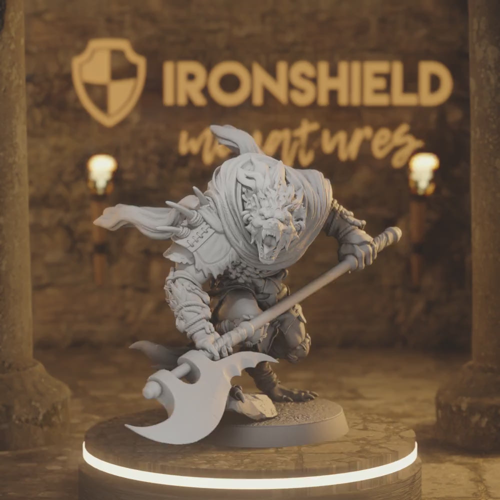 Boneyard Gnoll 4 Gnoll Fighter DnD miniature 3D printed resin tabletop RPG figure