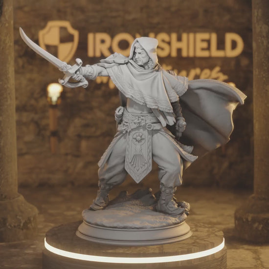 Elwahid Human Fighter, Ranger DnD miniature 3D printed resin tabletop RPG figure