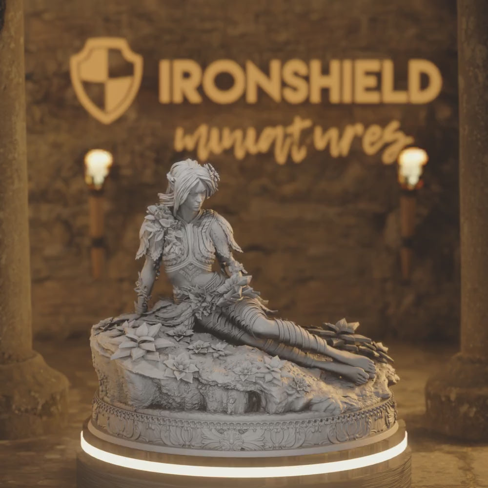 Verina - Young Elven Druid Fey Lady — 360° rotating view of 3D printed DnD miniature
