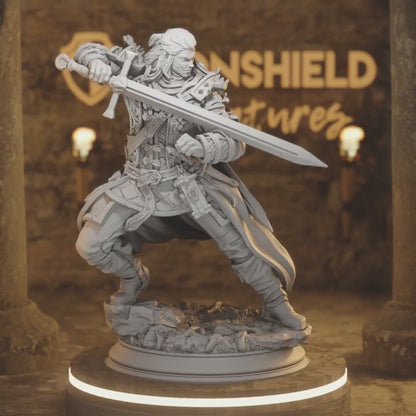 Mortimer Human Fighter DnD miniature 3D printed resin tabletop RPG figure