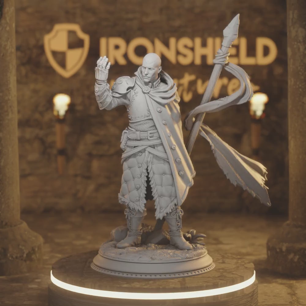 Kaiar – Psionic Knight Propagandist — 360° rotating view of 3D printed DnD miniature