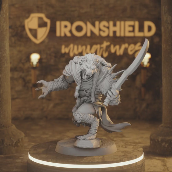 Boneyard Gnoll 2 Gnoll Fighter DnD miniature 3D printed resin tabletop RPG figure