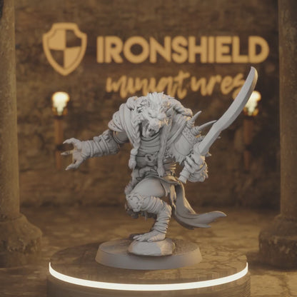 Boneyard Gnoll 2 Gnoll Fighter DnD miniature 3D printed resin tabletop RPG figure