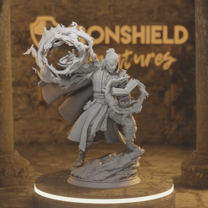 Aaron Drafthold Human Wizard DnD miniature 3D printed resin tabletop RPG figure