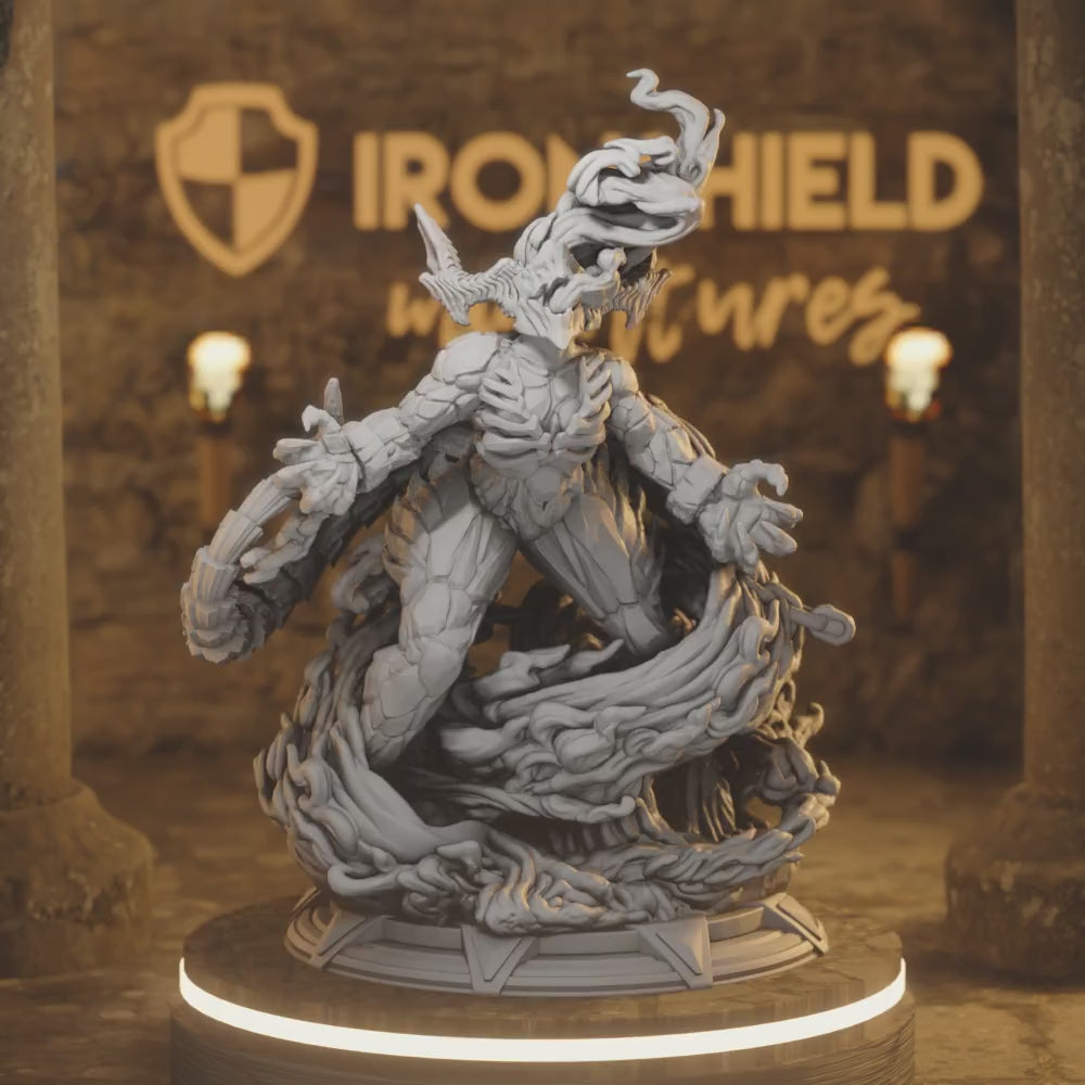 Nosmarka Fiend Undead Demon Hell Prisoner — 360° rotating view of 3D printed DnD miniature