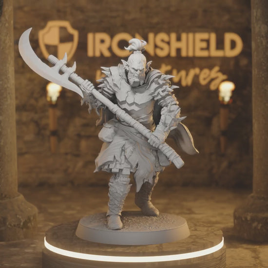 Hobgoblin Spinecleaver 4 – Furious Duelist Vanguard Executioner — 360° rotating view of 3D printed DnD miniature