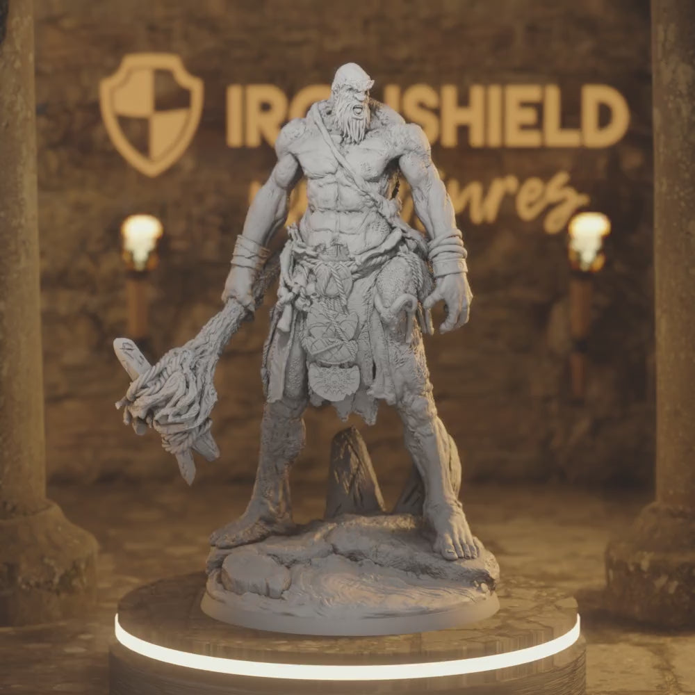 Hill Giant Hurlerv 2 Giant DnD miniature 3D printed resin tabletop RPG figure