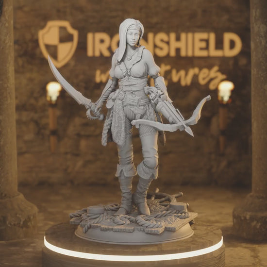 Sea Elf Corsair - Filandira Ranger Archer — 360° rotating view of 3D printed DnD miniature