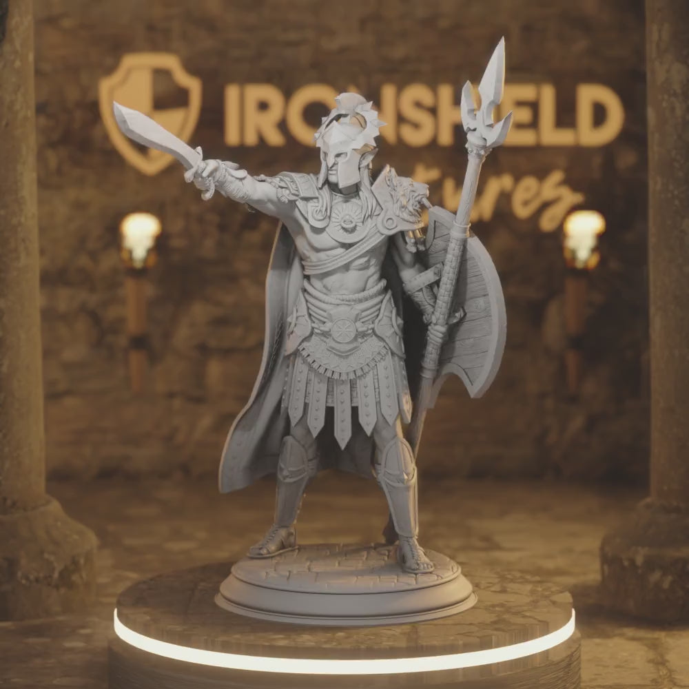 Vilryn Kaedrys Elf Fighter DnD miniature 3D printed resin tabletop RPG figure