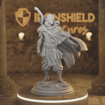Sactarin Elf Ranger DnD miniature 3D printed resin tabletop RPG figure