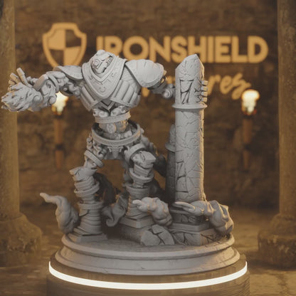 Orodwys  Arcane Golem Rock Sorcerer — 360° rotating view of 3D printed DnD miniature