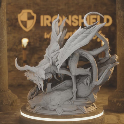 Psionic Dragon - Nilth Monster GIANT Aberration — 360° rotating view of 3D printed DnD miniature