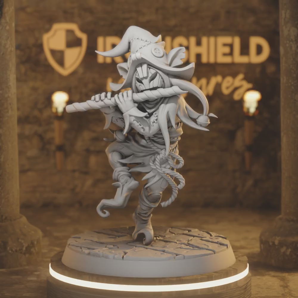 Flutec Nature Druid Wizard Charmer — 360° rotating view of 3D printed DnD miniature