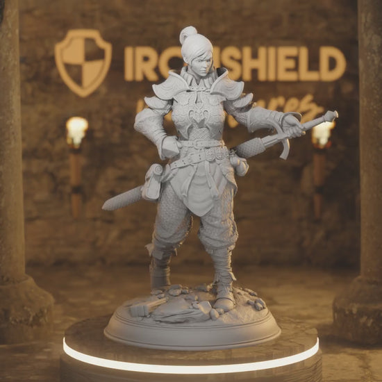 Shapeshifter Ranger - Adana White 2 var — 360° rotating view of 3D printed DnD miniature
