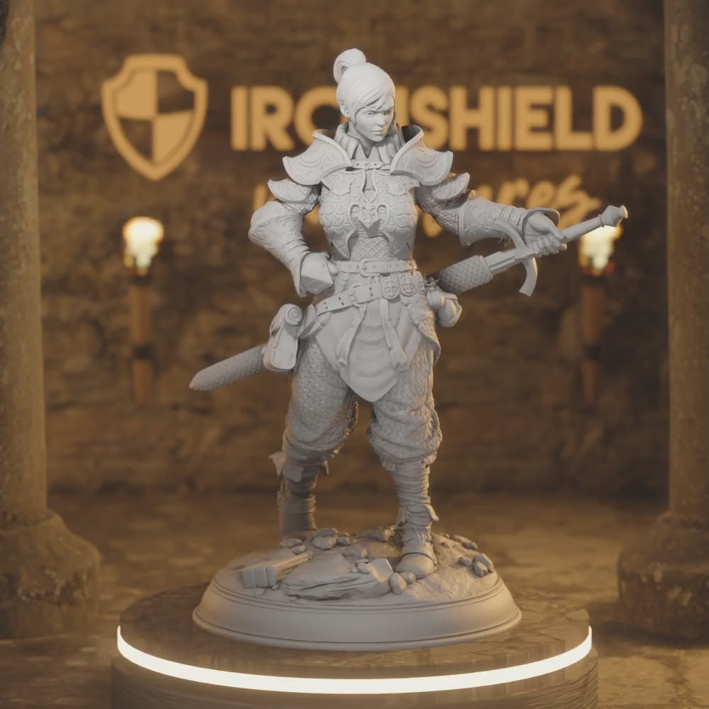 Shapeshifter Ranger - Adana White 2 var — 360° rotating view of 3D printed DnD miniature