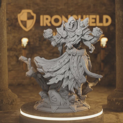 Dark Wraith Lich - Brisini Undead Monster — 360° rotating view of 3D printed DnD miniature