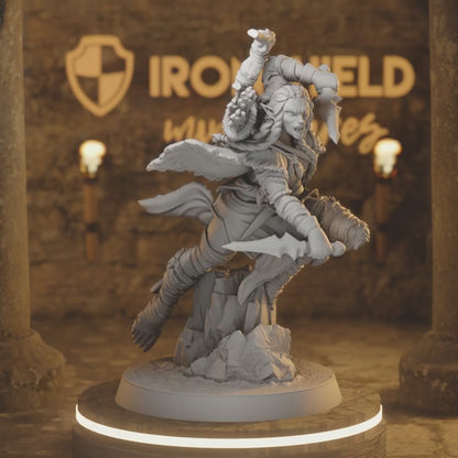 Nissei Heart Piercer 5 – Sharpshooter Arrow Dancer Duelist — 360° rotating view of 3D printed DnD miniature