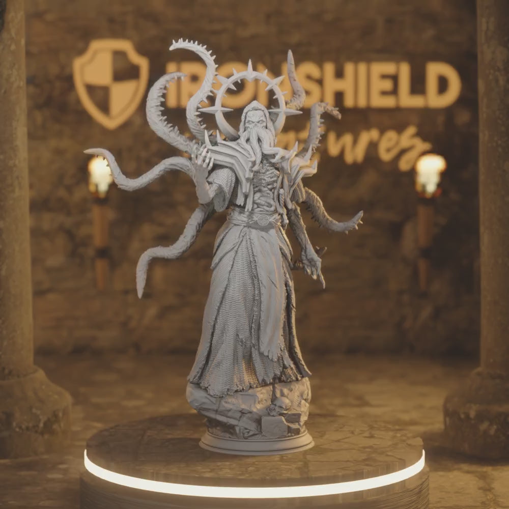 Hendrak - Elder Lich Lord — 360° rotating view of 3D printed DnD miniature