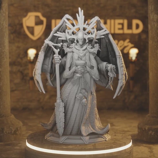 Arch Lich of Undeath - Myrothlir Death Demon — 360° rotating view of 3D printed DnD miniature