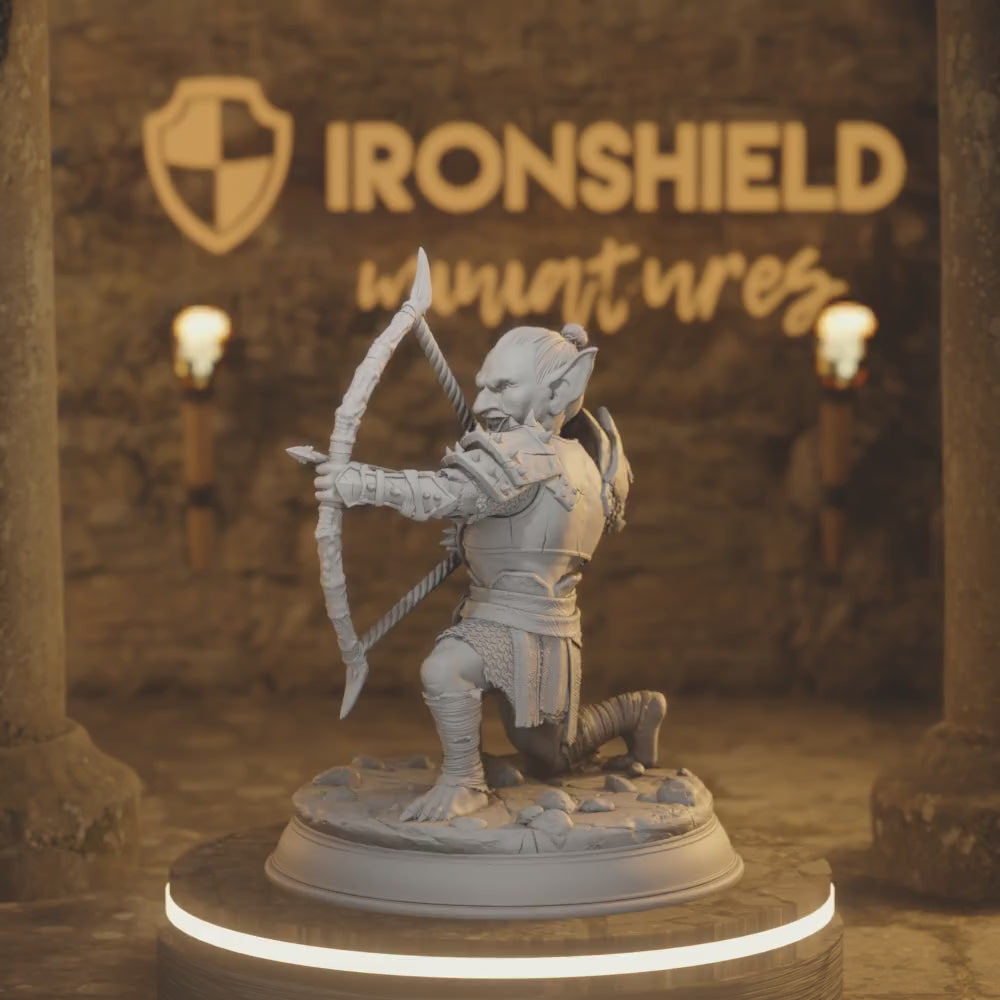 Goblin Bandits - Urkadu Goblins Fighter Warrior Trio — 360° rotating view of 3D printed DnD miniature