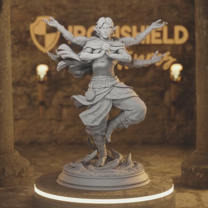 Caryian Elf Monk DnD miniature 3D printed resin tabletop RPG figure