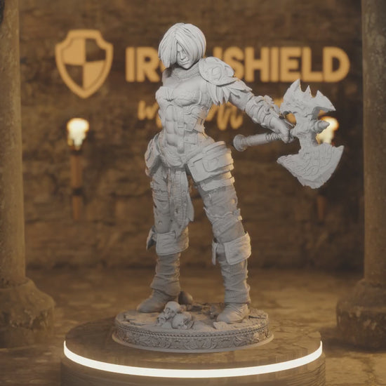 Goliath Barbarian - Agga Warrior — 360° rotating view of 3D printed DnD miniature