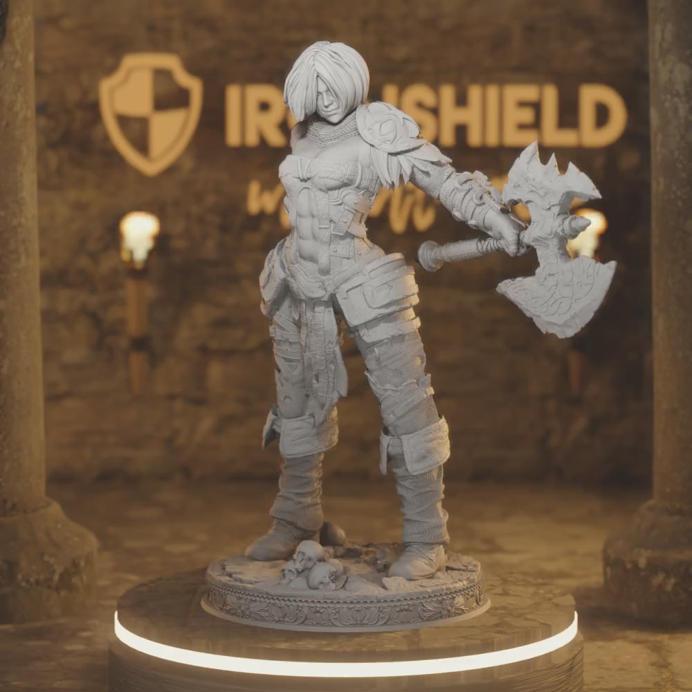 Goliath Barbarian - Agga Warrior — 360° rotating view of 3D printed DnD miniature