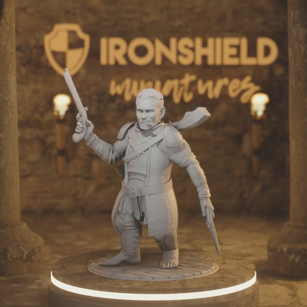 Swifty Barefoot Halfling Rogue DnD miniature 3D printed resin tabletop RPG figure