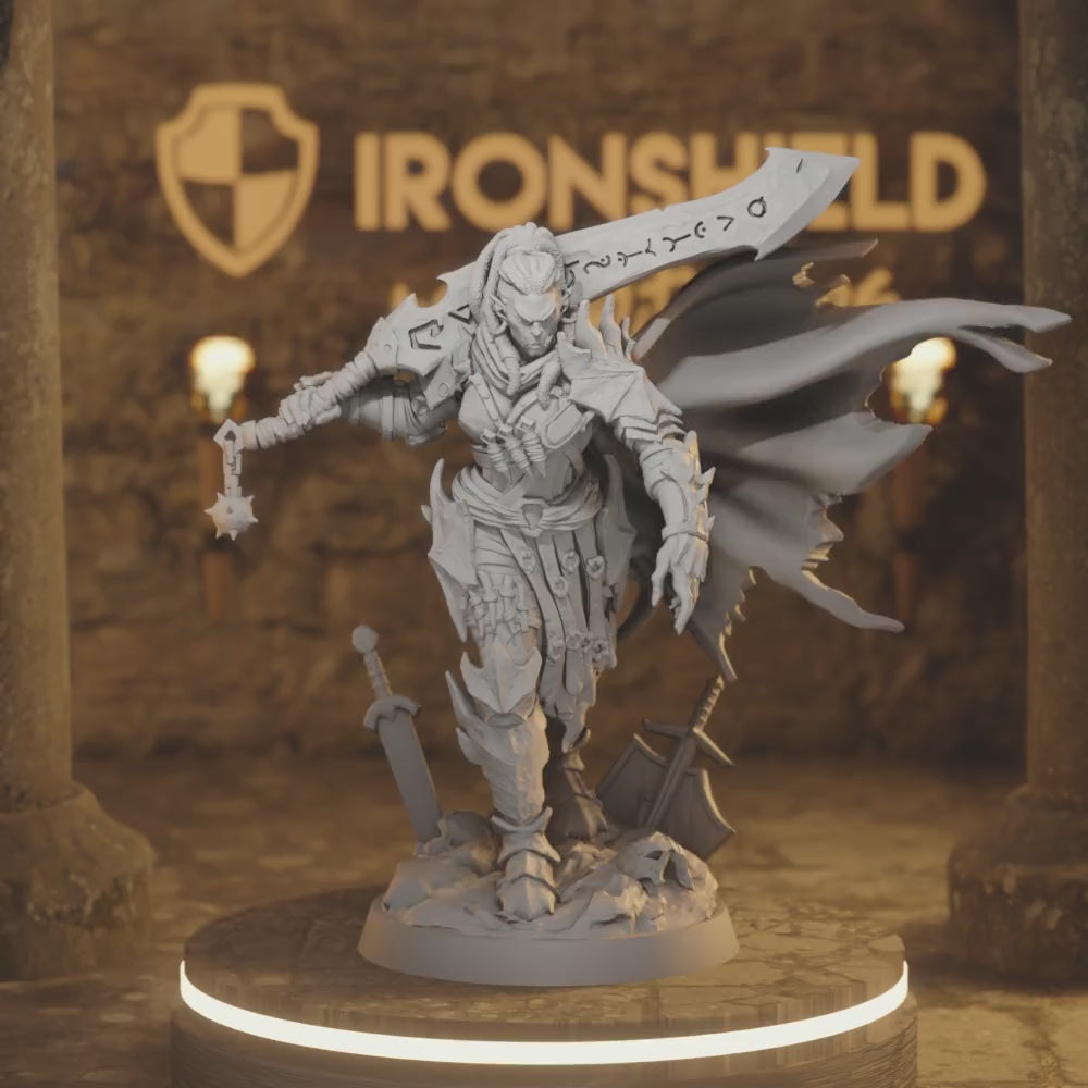Ironcrag War-Matron Orc Fighter DnD miniature 3D printed resin tabletop RPG figure