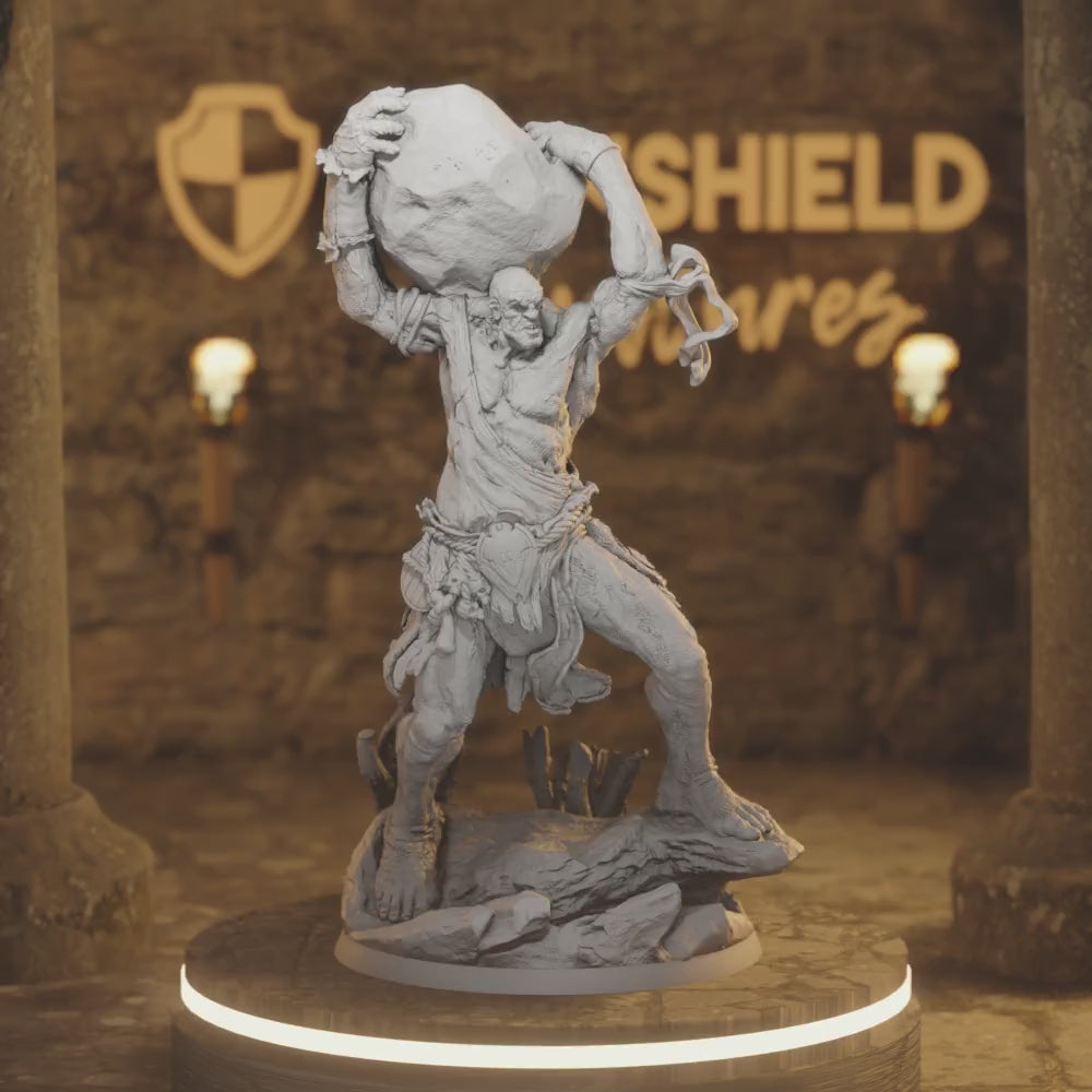 Hill Giant Hurlerv 1 Giant DnD miniature 3D printed resin tabletop RPG figure