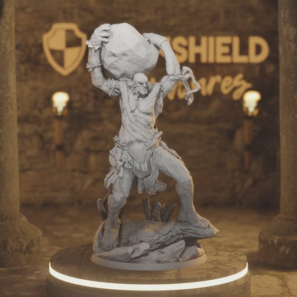 Hill Giant Hurlerv 1 Giant DnD miniature 3D printed resin tabletop RPG figure