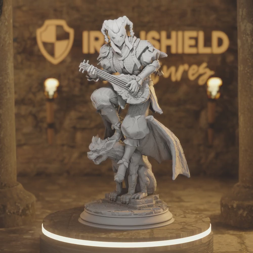 Travelling Jack Fiend, Human Bard DnD miniature 3D printed resin tabletop RPG figure