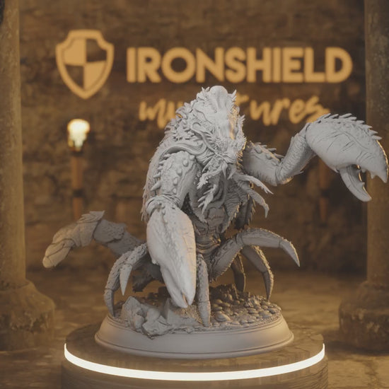 Ardolinth Hardshell - Crustacean Abomination Aberration — 360° rotating view of 3D printed DnD miniature