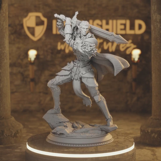 Siltrak'thos – Knight Six-Armed Drow Warlord — 360° rotating view of 3D printed DnD miniature