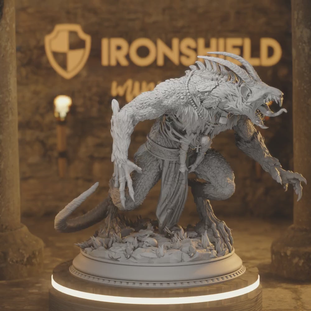 Absolver Monster Beast Hund Monstrosity — 360° rotating view of 3D printed DnD miniature
