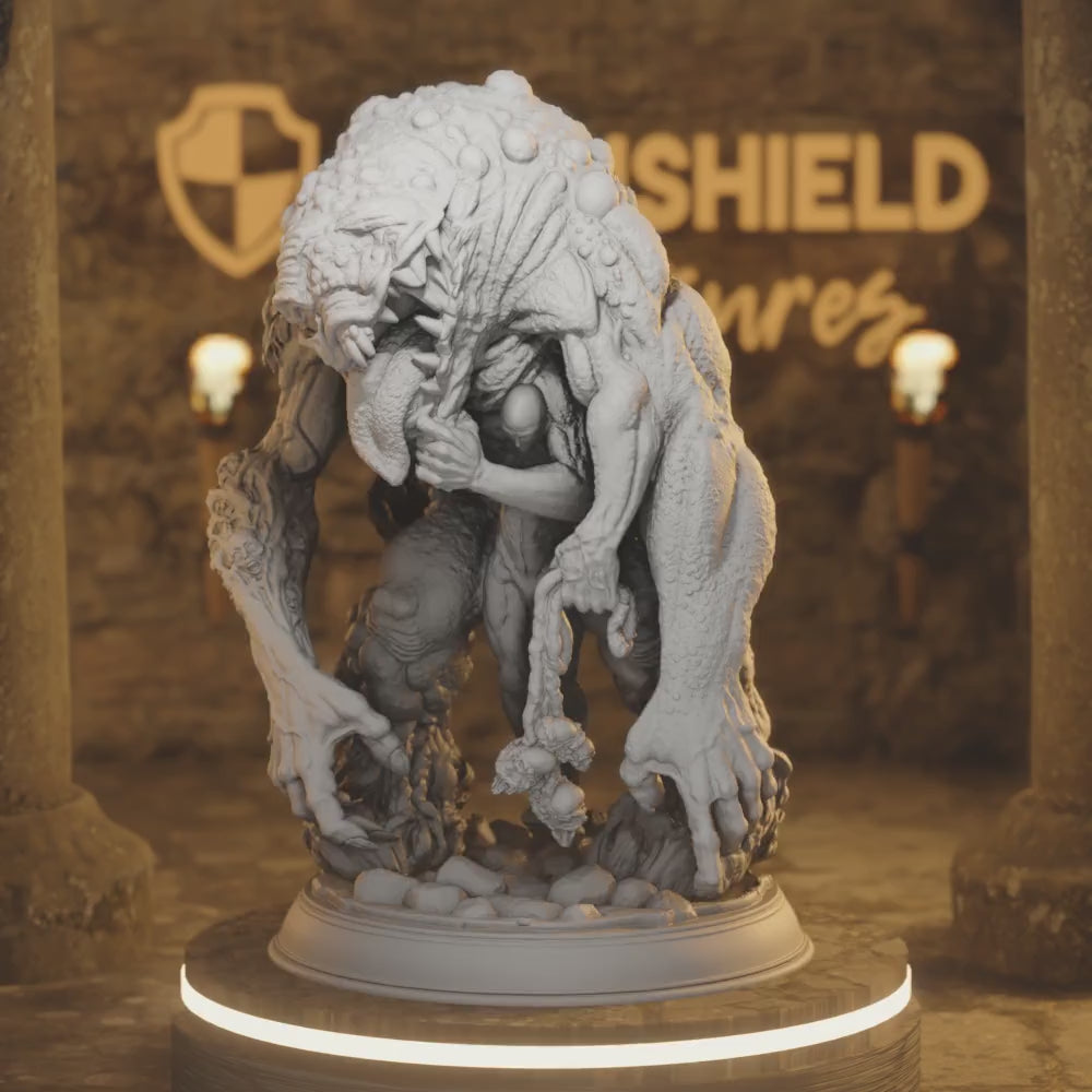 Underdark Corpse Parasitic Monstrosity - Dargrith — 360° rotating view of 3D printed DnD miniature