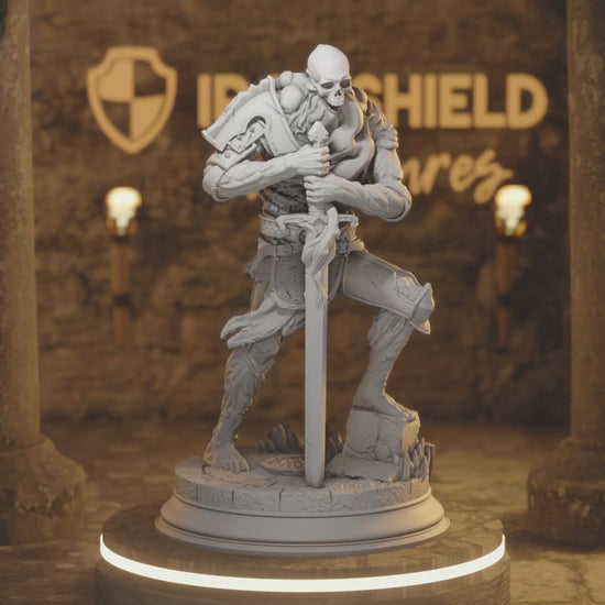 The Plagueborne Swordsman Undead Fighter DnD miniature 3D printed resin tabletop RPG figure